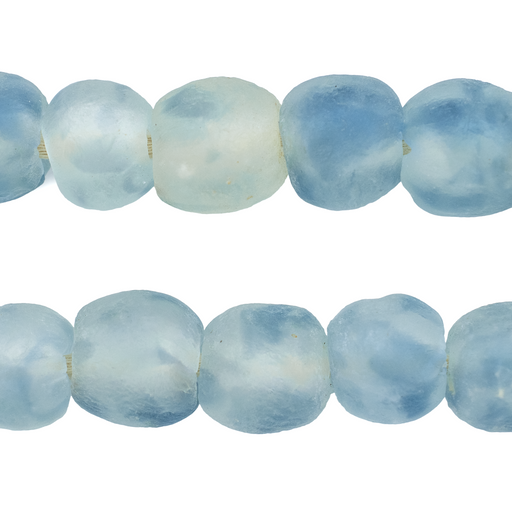 Blue Wave Marine Recycled Glass Beads (14mm) - The Bead Chest