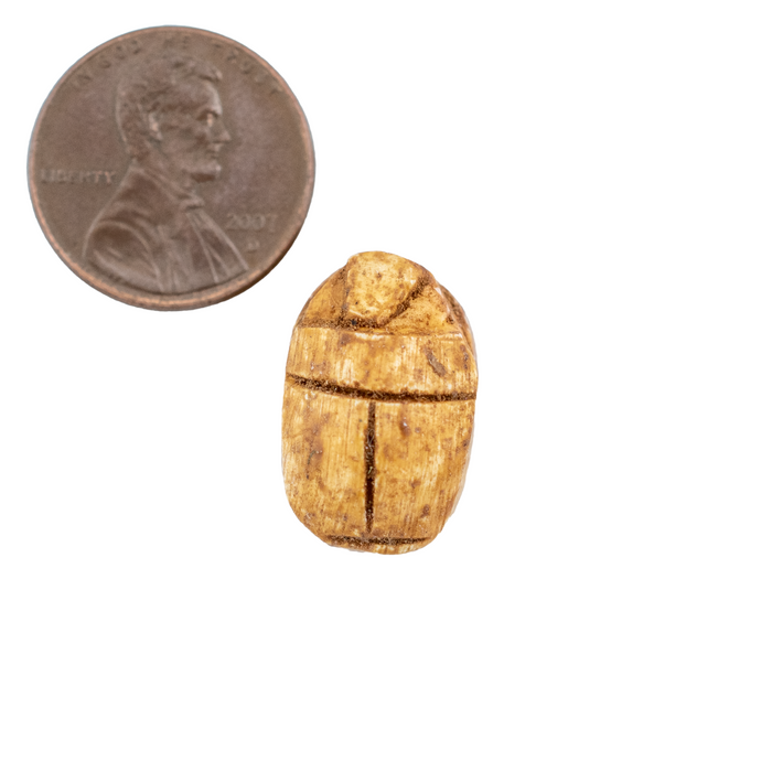 Brown Stone Egyptian Scarab Bead