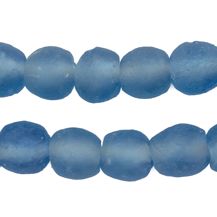 Light Blue Recycled Glass Beads (14mm) - The Bead Chest