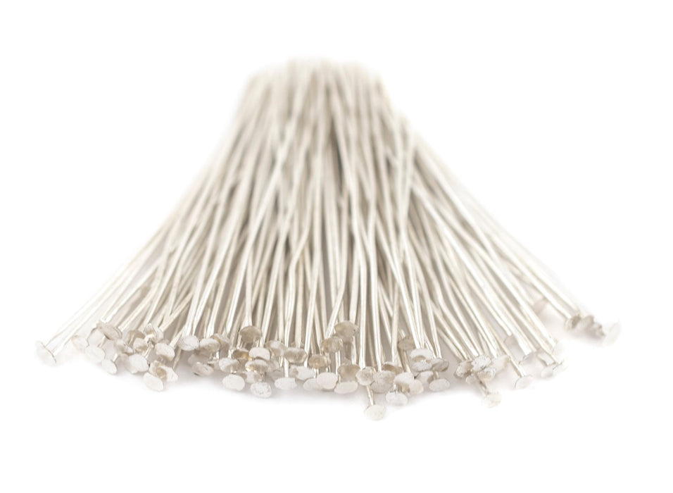 Silver 21 Gauge 2 Inch Head Pins (Approx 500 pieces) - The Bead Chest