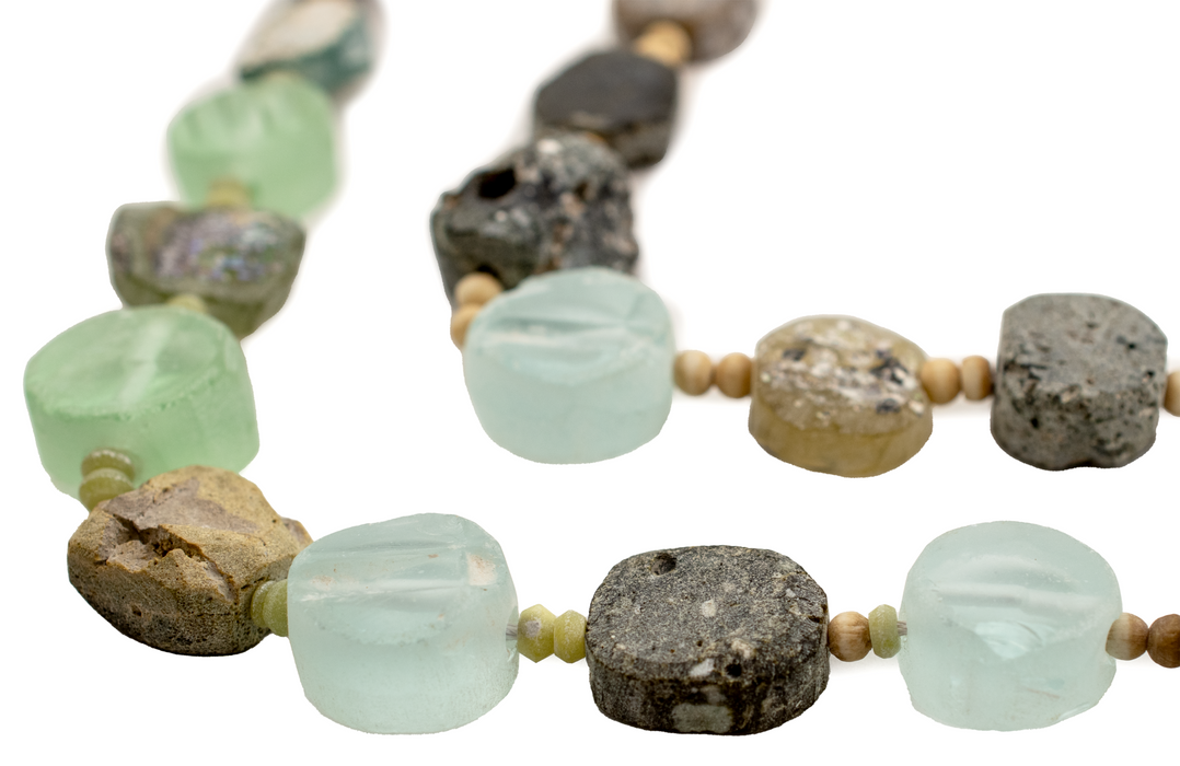 Circular Ancient Roman Glass Beads (6-14mm, Thick Cut) - The Bead Chest