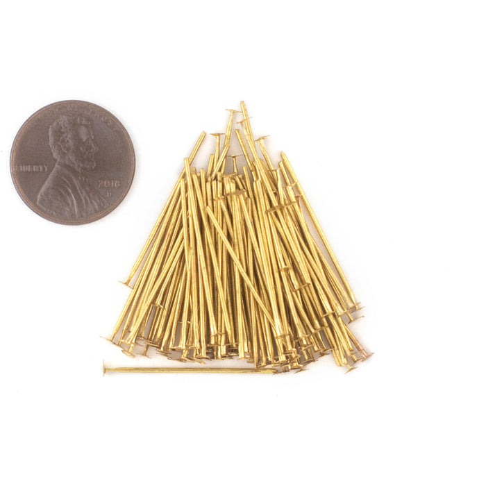 Gold 21 Gauge 1 Inch Head Pins (Approx 500 pieces) - The Bead Chest