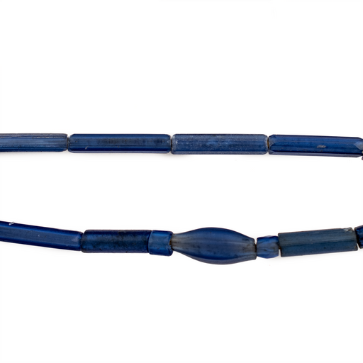 Old Russian Blue Tube Beads - The Bead Chest