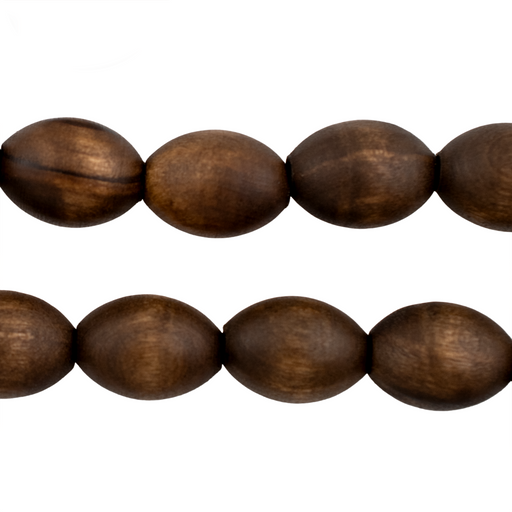Vintage-Style Oval Olive Wood Beads from Bethlehem (16x12mm) - The Bead Chest