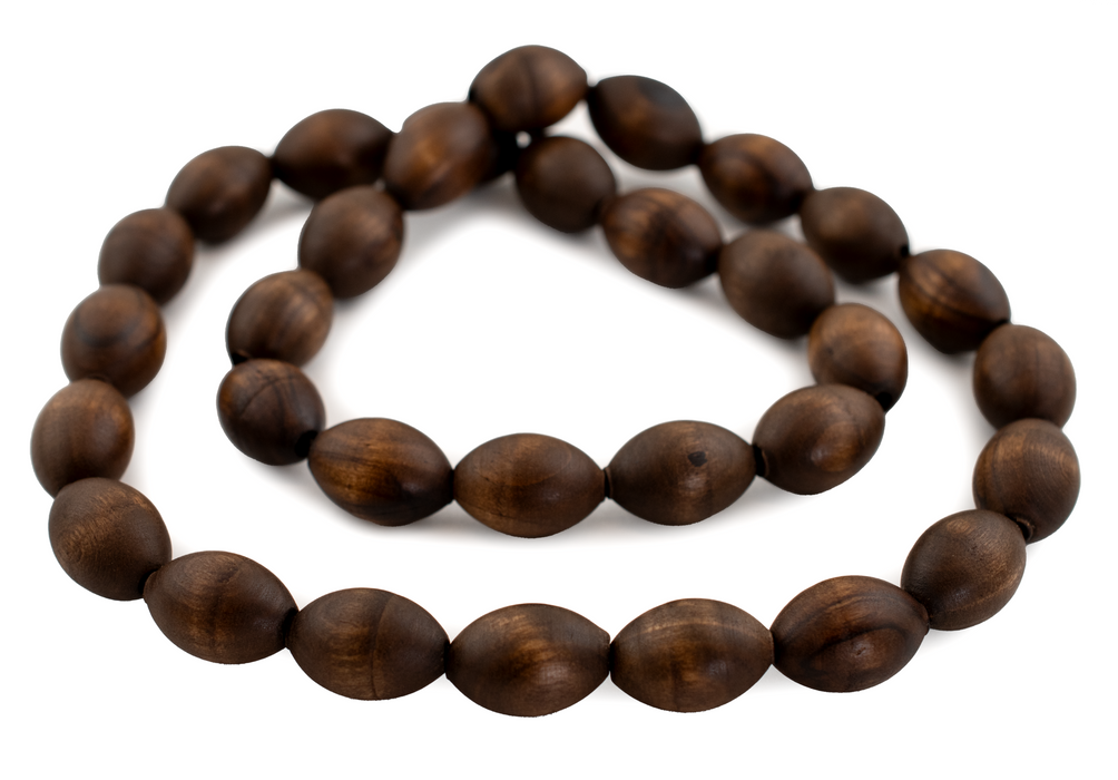 Vintage-Style Oval Olive Wood Beads from Bethlehem (20x14mm) - The Bead Chest