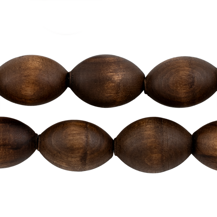 Vintage-Style Oval Olive Wood Beads from Bethlehem (20x14mm) - The Bead Chest