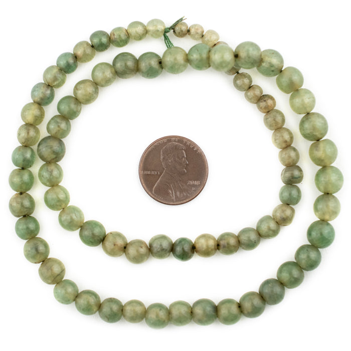 Graduated Round Moss Green Aventurine Beads (4-10mm)