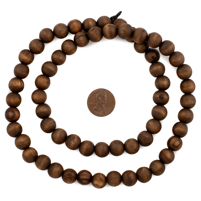 Vintage-Style Round Olive Wood Beads from Bethlehem (10mm) - The Bead Chest