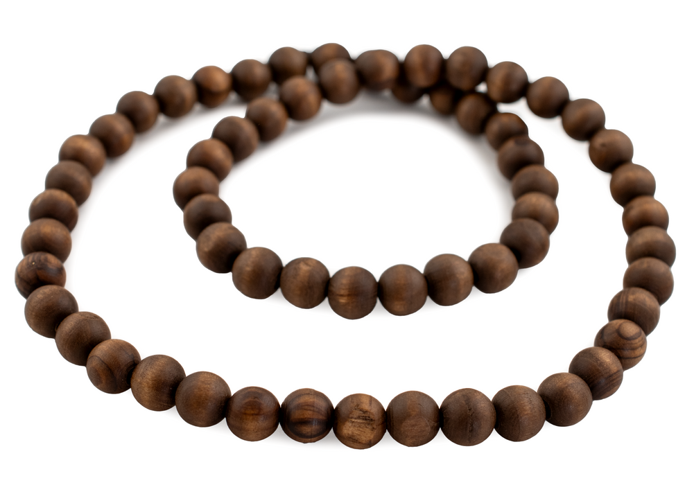 Vintage-Style Round Olive Wood Beads from Bethlehem (10mm) - The Bead Chest