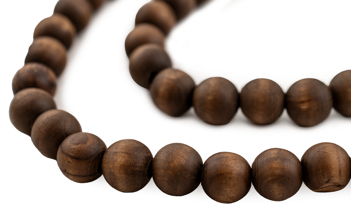 Vintage-Style Round Olive Wood Beads from Bethlehem (10mm) - The Bead Chest