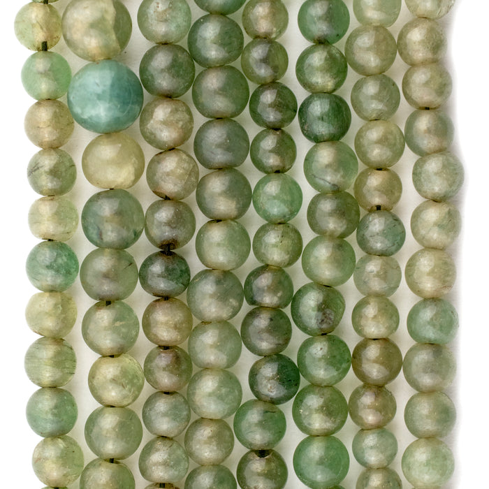 Graduated Round Moss Green Aventurine Beads (4-10mm)