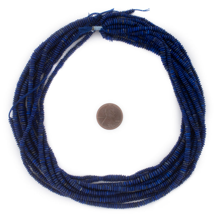 Thin Lapis Lazuli Saucer Beads (4mm) - The Bead Chest