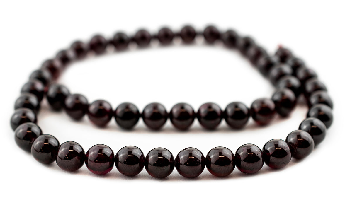 Round Garnet Beads (8-9mm) - The Bead Chest