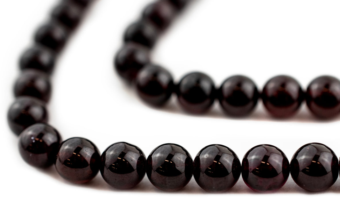 Round Garnet Beads (8-9mm) - The Bead Chest