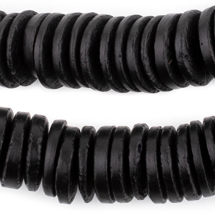 Black Disk Coconut Shell Beads (20mm) (10 Pack) - The Bead Chest