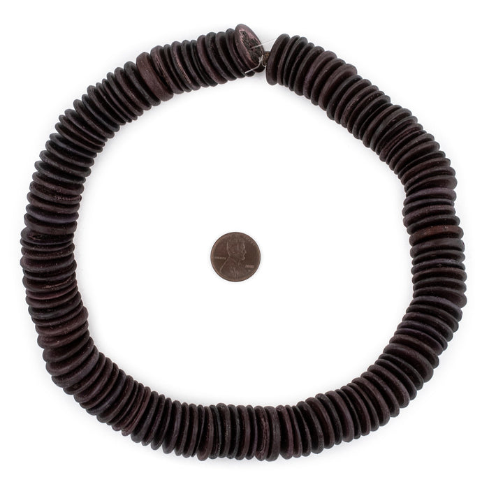 Dark Brown Disk Coconut Shell Beads (20mm) (5 Pack) - The Bead Chest