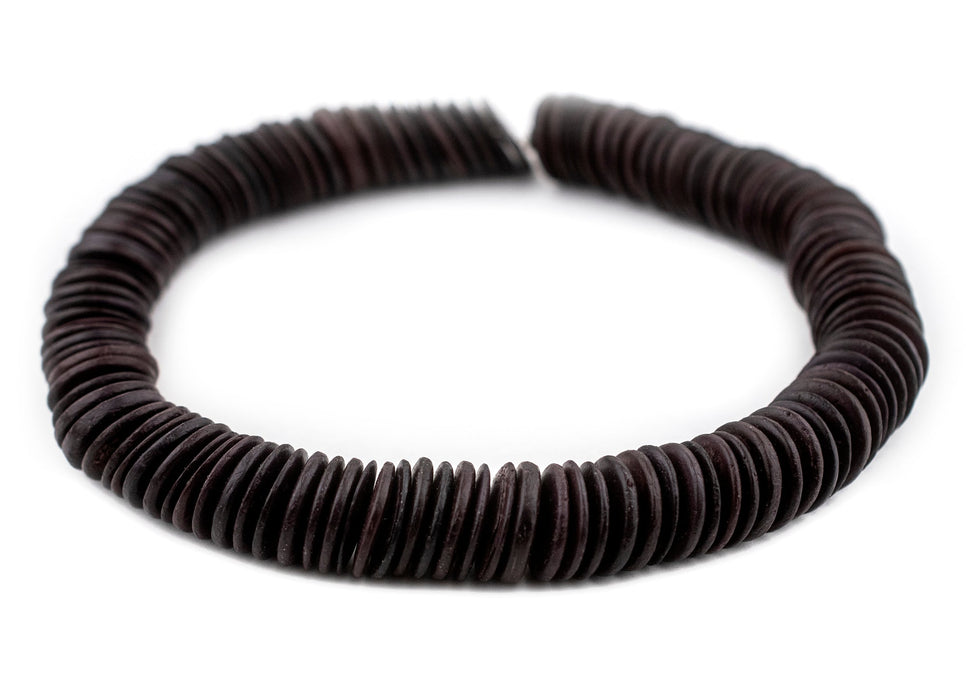 Dark Brown Disk Coconut Shell Beads (20mm) (5 Pack) - The Bead Chest