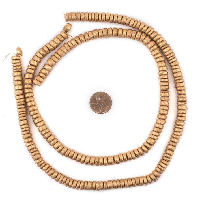 Gold Disk Coconut Shell Beads (8mm) (5 Pack) - The Bead Chest