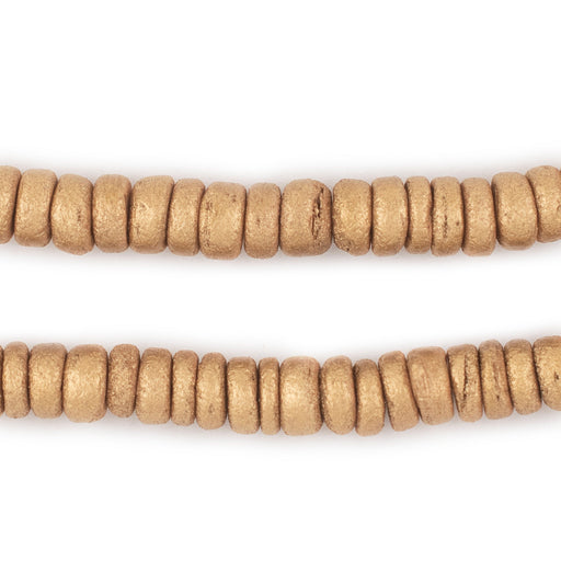 Gold Disk Coconut Shell Beads (8mm) (10 Pack) - The Bead Chest