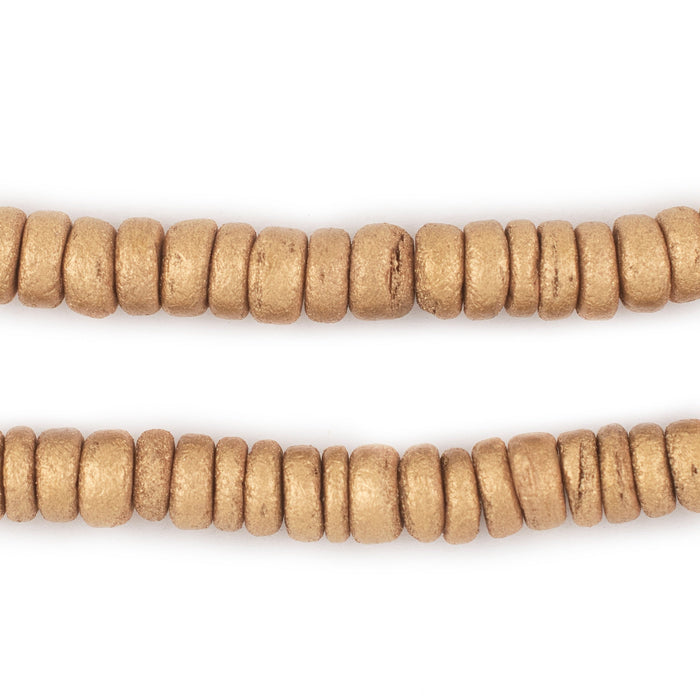 Gold Disk Coconut Shell Beads (8mm) (5 Pack) - The Bead Chest