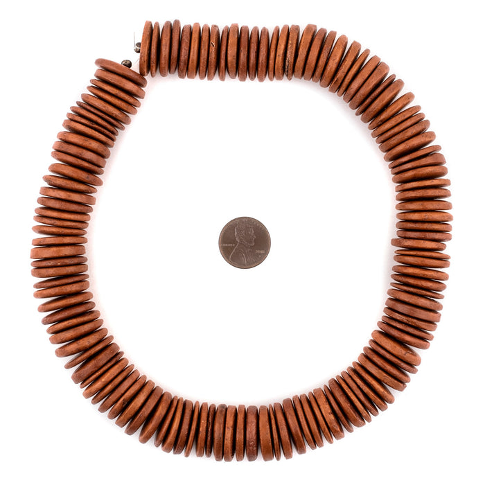 Light Brown Disk Coconut Shell Beads (20mm) (5 Pack) - The Bead Chest