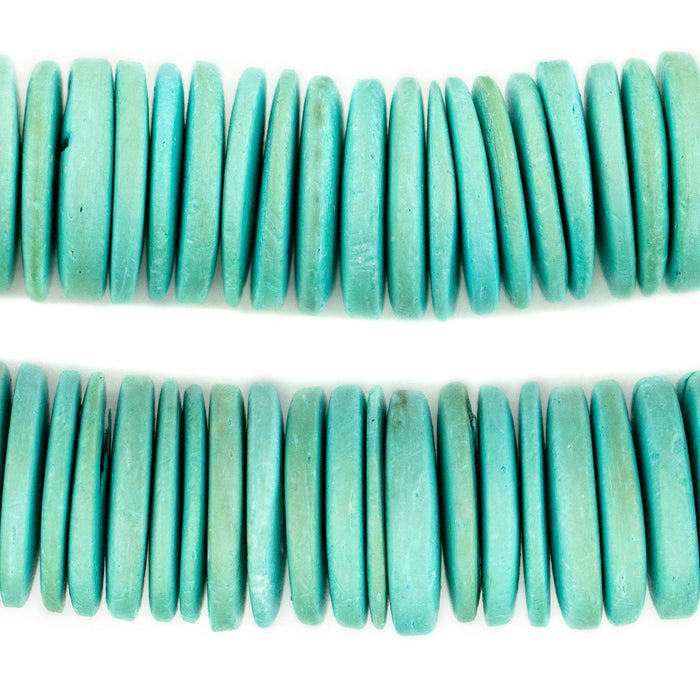 Mint Green Disk Coconut Shell Beads (20mm) (5 Pack) - The Bead Chest