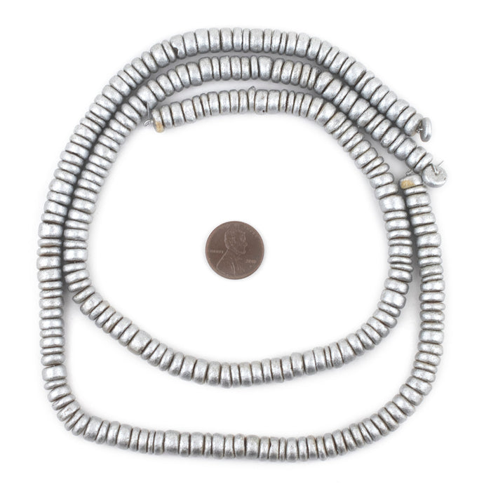 Silver Disk Coconut Shell Beads (8mm) (5 Pack) - The Bead Chest