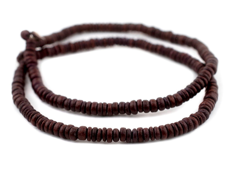 Dark Brown Disk Coconut Shell Beads (8mm) (5 Pack) - The Bead Chest