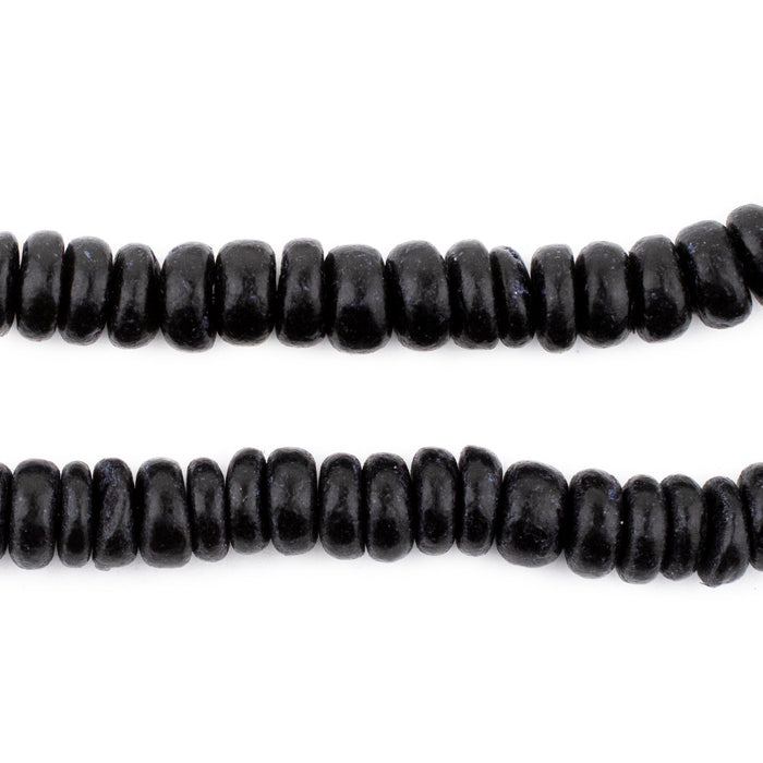 Black Disk Coconut Shell Beads (8mm) (10 Pack) - The Bead Chest