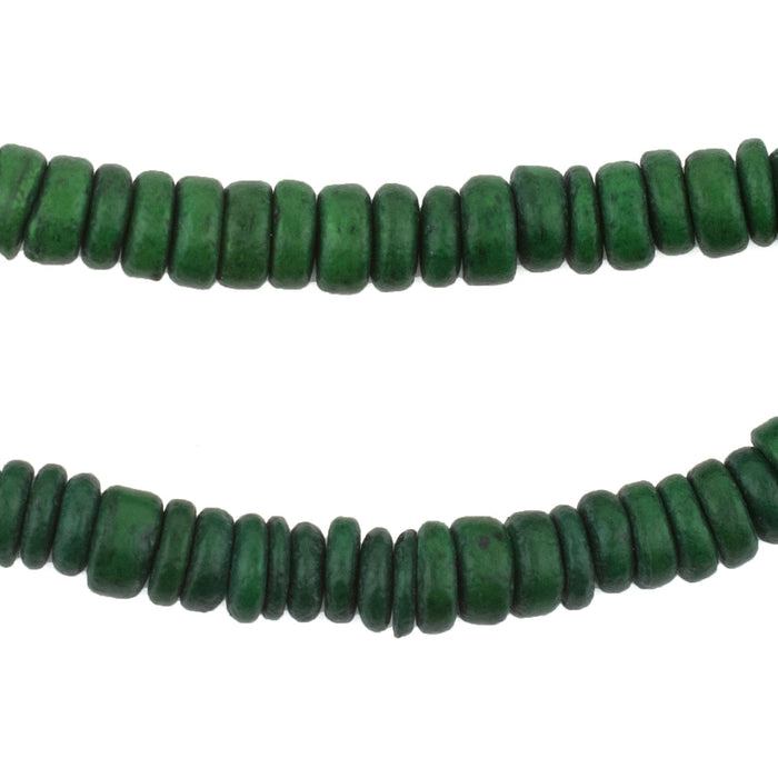 Green Disk Coconut Shell Beads (8mm) (5 Pack) - The Bead Chest