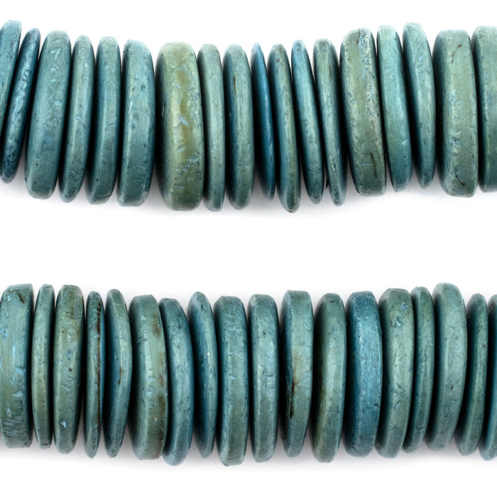 Light Blue Disk Coconut Shell Beads (20mm) (10 Pack) - The Bead Chest