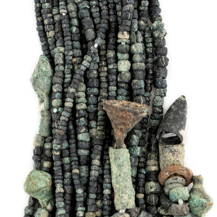 Serpentine Green Mixed Ancient Afghan Beads - The Bead Chest