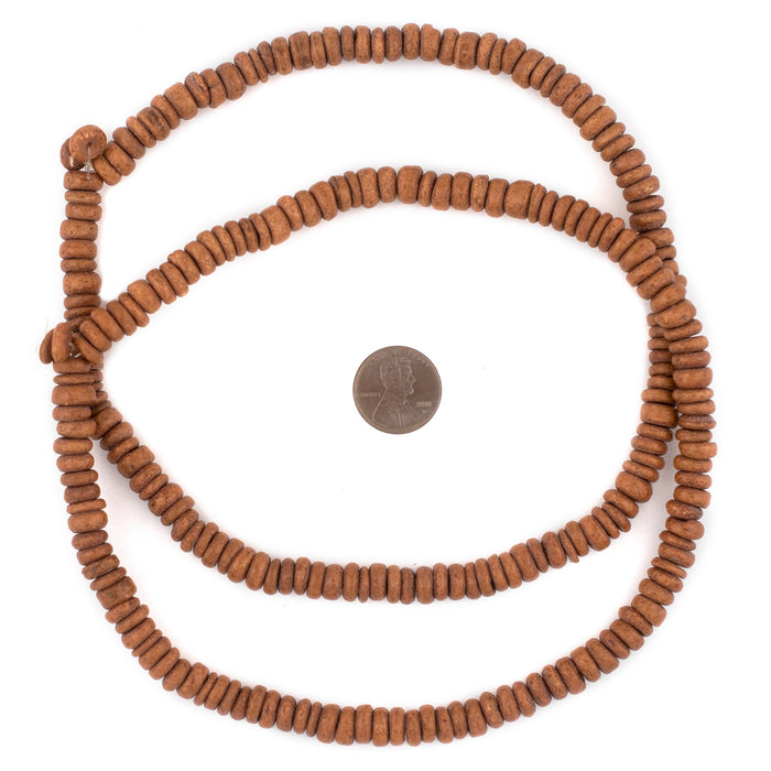 Light Brown Disk Coconut Shell Beads (8mm) (10 Pack) - The Bead Chest