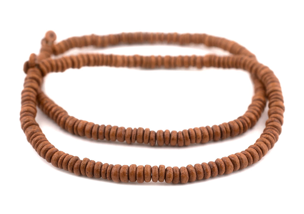 Light Brown Disk Coconut Shell Beads (8mm) (10 Pack) - The Bead Chest