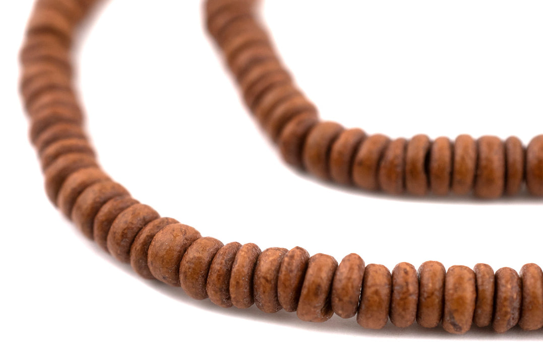 Light Brown Disk Coconut Shell Beads (8mm) (10 Pack) - The Bead Chest