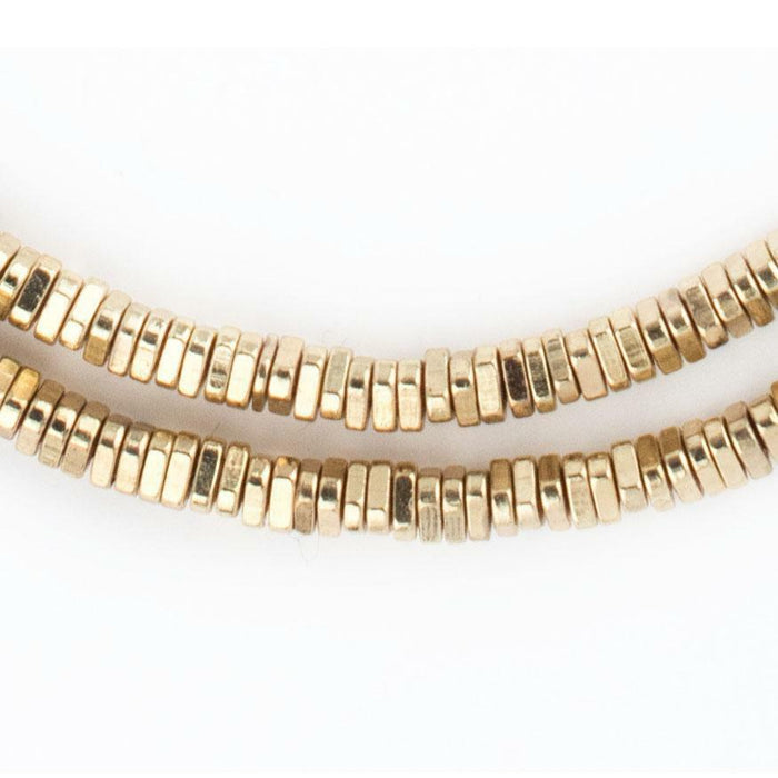 Faceted Gold Triangle Heishi Beads (4mm, 16 inch Strand) - The Bead Chest