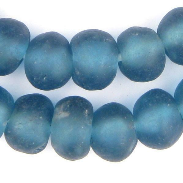 Jumbo Light Blue Recycled Glass Beads (24mm) - The Bead Chest