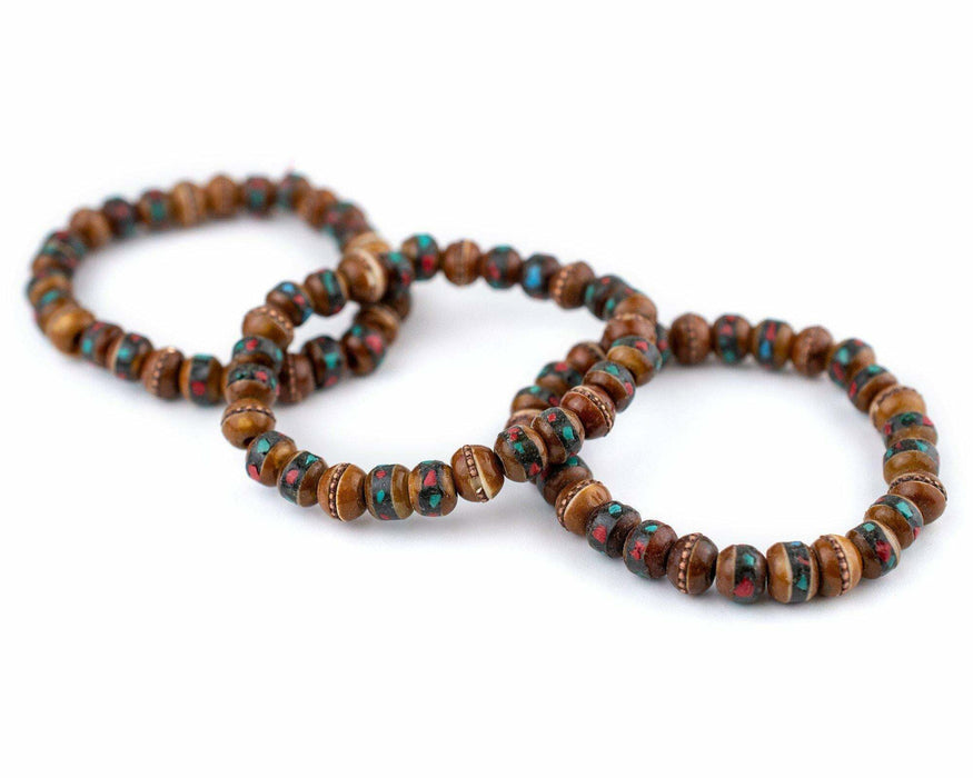 Honey Brown Nepal Mala Bracelet - The Bead Chest