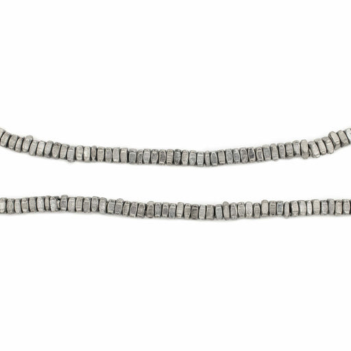 Silver Faceted Square Heishi Beads (3mm) - The Bead Chest