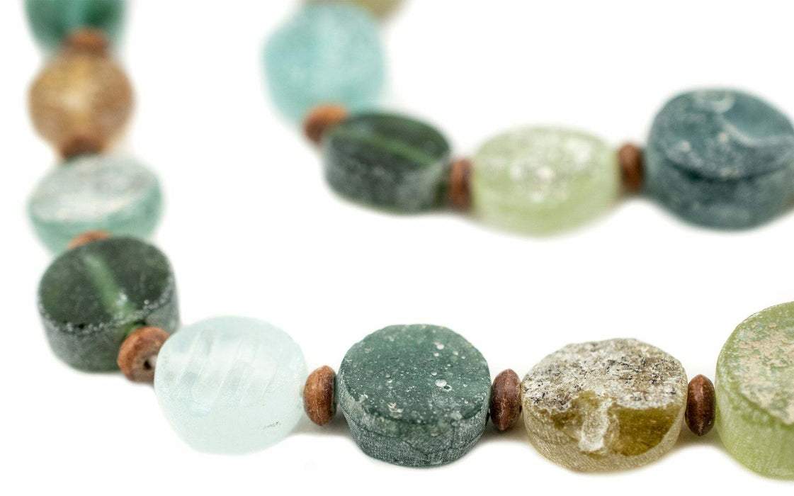 Circular Ancient Roman Glass Beads (6-14mm, Thick Cut) - The Bead Chest