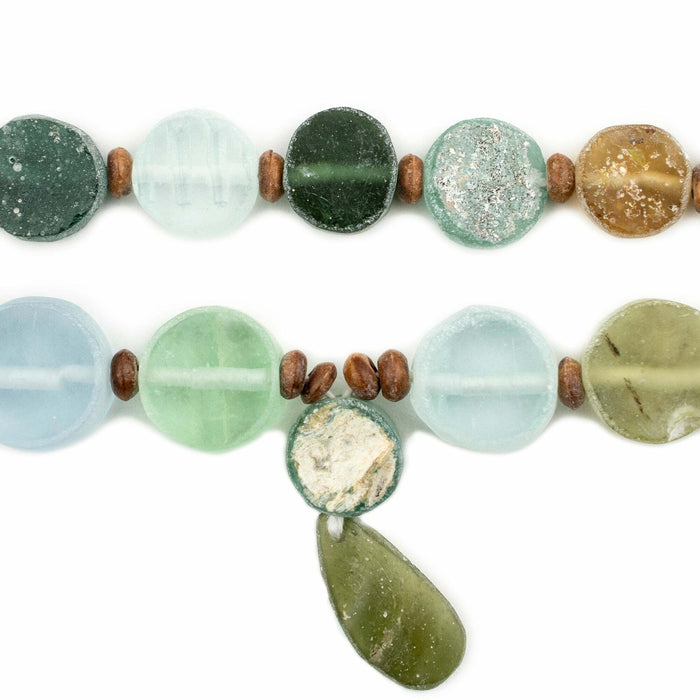 Circular Ancient Roman Glass Beads (6-14mm, Thick Cut) - The Bead Chest