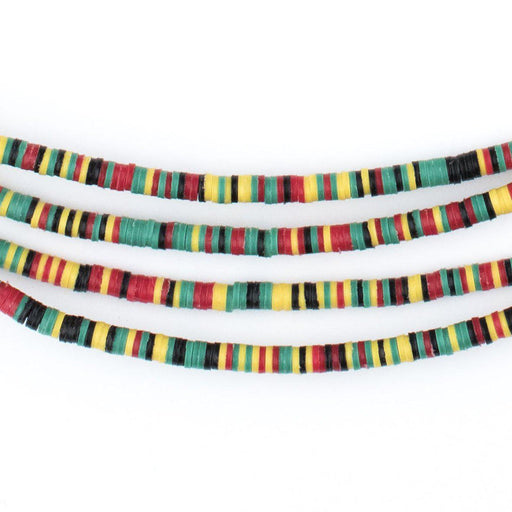 Rasta Medley Phono Record Vinyl Beads (3mm) - The Bead Chest