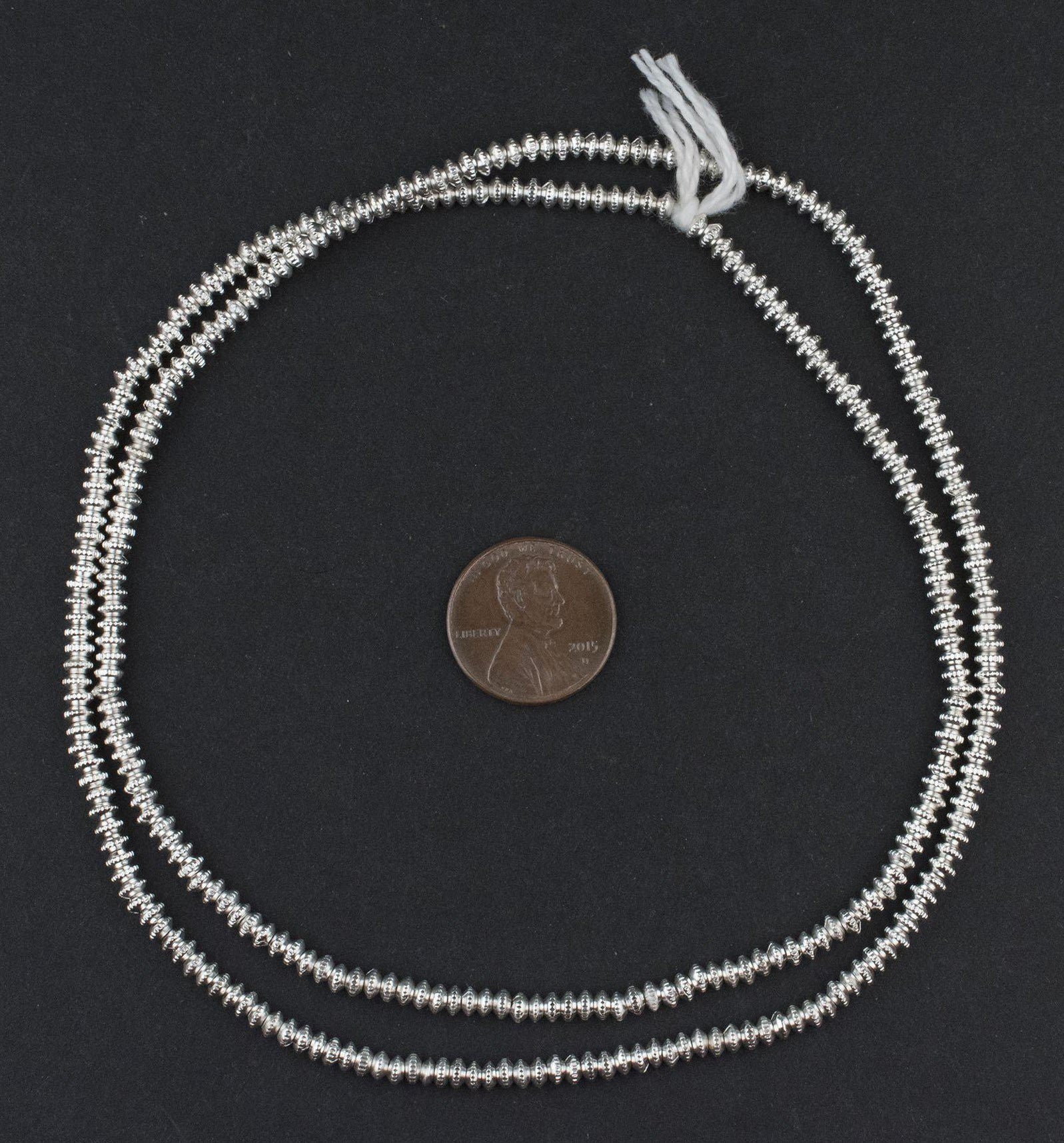 Silver Patterned Heishi Beads (3mm) — The Bead Chest