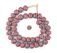 Jumbo Painted Krobo Glass Beads (Blue French Cross) - The Bead Chest