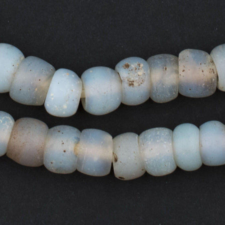 A Strand of Antique Opalescent Baby Moon Beads from Ethiopia. African  Trade Glass Beads CRJP119