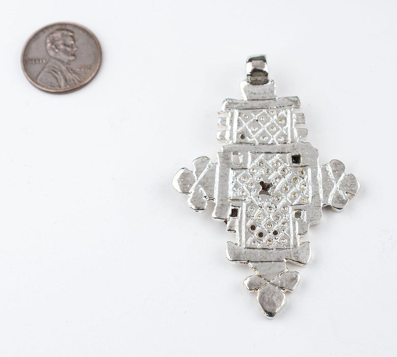 Shiny Silver Coptic Cross Pendant (Medium) - The Bead Chest