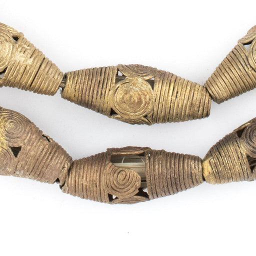 Cameroon-Style Brass Filigree Bicone Beads - The Bead Chest