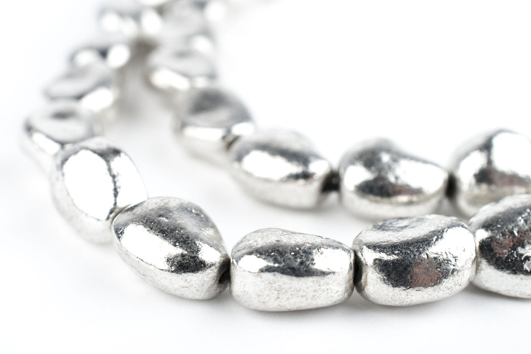 White Metal Nugget Beads - The Bead Chest