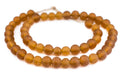 Amber Frosted Sea Glass Beads (11mm) - The Bead Chest