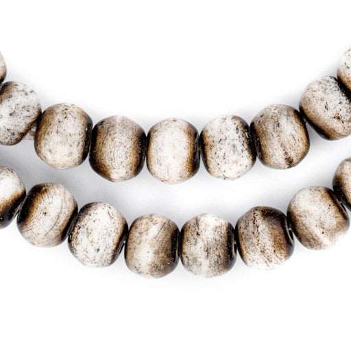 Grey Round Bone Beads (12mm) - The Bead Chest